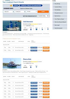 Use an iFrame to show our liveaboard search results on your website
