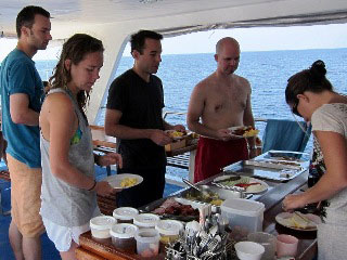 Breakfast time in the Similan Islands on Peterpan