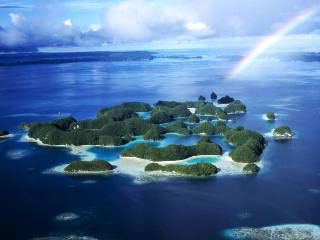 Some of the tropical Pacific islands of Palau