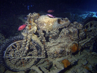 War time BSA motorbikes on the Thistlegorm wreck at  Sharm El Sheikh in the Red Sea - photo courtesy of Ashraf Hassanin