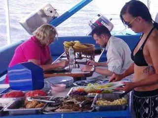 Lunch time onboard the Similan Explorer liveaboard