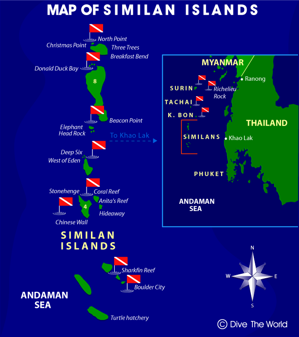 Map of the Similan Islands