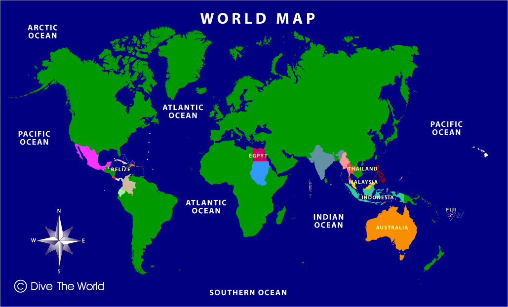 World Map Dive The Worlds Resort Diving Destinations World Map Dive The Worlds Resort Diving Destinations