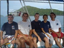 Ingo, Paul and Sri with guests on an office day out to the Similan Islands Ingo, Paul and Sri with guests on an office day out to the Similan Islands