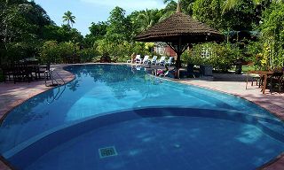 Swimming pool at Borneo Divers Mabul Resort