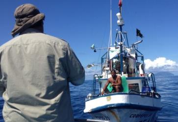 Confronting a suspect in the protected waters of Cocos island