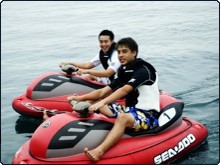 Even non-divers can have loads of fun on the water at Mabul, Malaysia