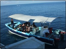 One of the purpose-built tenders, used for diving around Sipadan Island