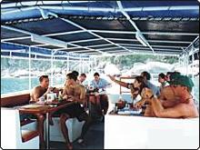 Chilling out on board the Colona VI