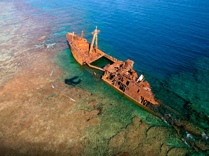 A shipwreck in Honduras