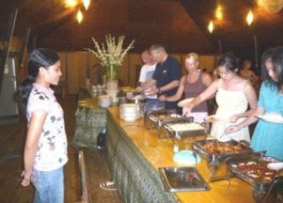 The elevated restaurant area at Bastianos Bunaken Resort