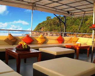 The upper deck of the MV Mermaid II Indonesia liveaboard safari boat