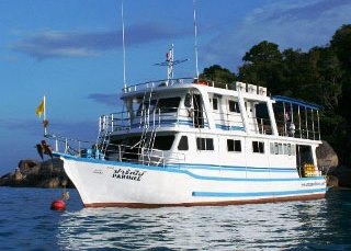 The Parinee moored in the Similan Islands - photo courtesy of Sheldon Hey