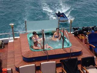Enjoying the tub on MV Orion