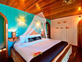 Interior view of one of Portofino's Beachfront Cabana