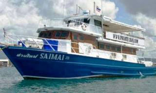 Phuket liveaboard Sai Mai, sporting its new blue livery