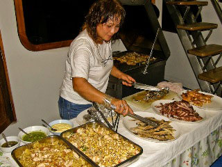 Dinner time on the Scuba Explorer