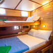 Twin/double cabin with portholes and reading lights