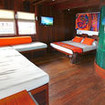 The spacious Master double bed suite aboard the Indonesian liveaboard WAOW