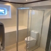 A private cabin shower cubicle