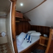 Double bed cabin at the bow of the boat