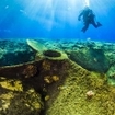 Diving over the wreck of the Antonio Tarabocchia at Bougainville Reef